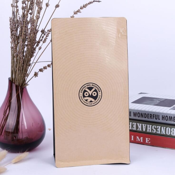 Coffee Packaging Kraft Paper Pouch Biodegradable Zip Lock Aluminum Foil Bag Gravure Printing