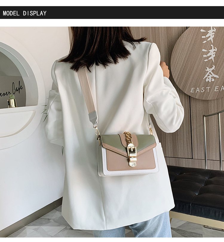 Contrast Color Ladies Cross Body Bag PU Leather Luxury Purses for Women Shoulder Bag
