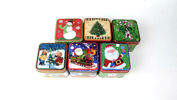 Rustproof Cookie Small Christmas Tins With Lids Thickened Lightweight