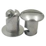 7/16" Silver Steel Quarter Turn Dzus Dome Head Buttons for Universal Fit in