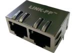 5-2301996-2 Dual Port 10/100 RJ45 Magnetics Angle Right Jack LPJ26404CNL