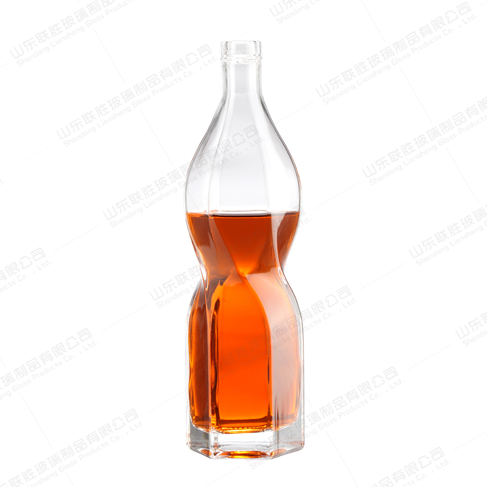 Custom Size Accepted Glass Bottle With Cork Cap For Whisky Liquor Base Material Glass