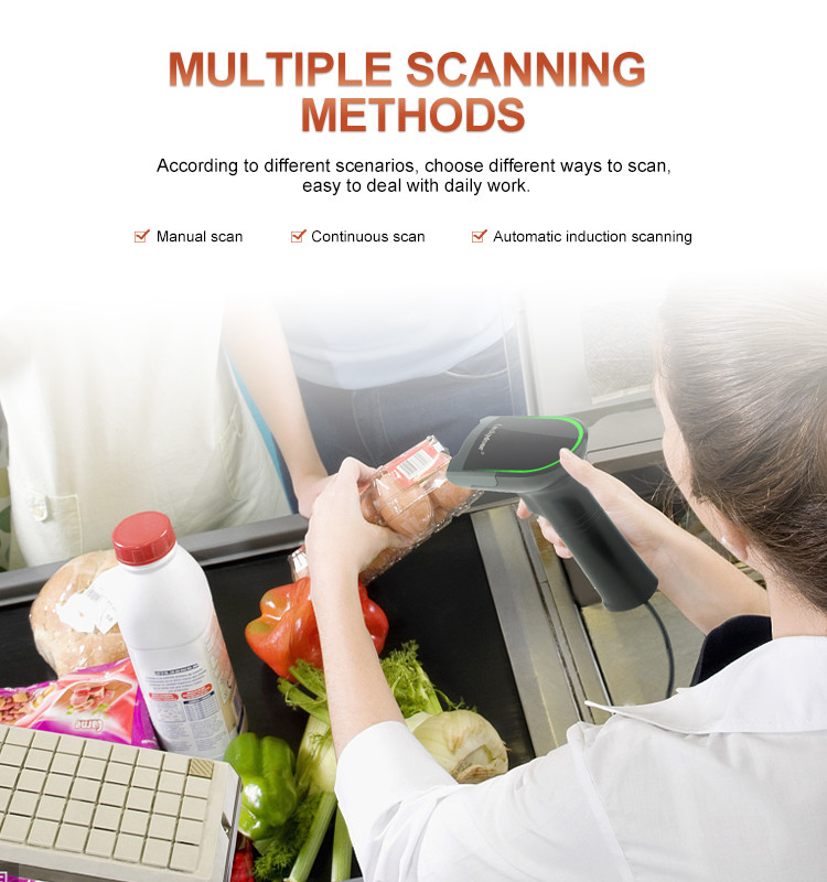 2D QR Code Scanner Handheld Bar Code Reader with USB Cable for Retail Store
