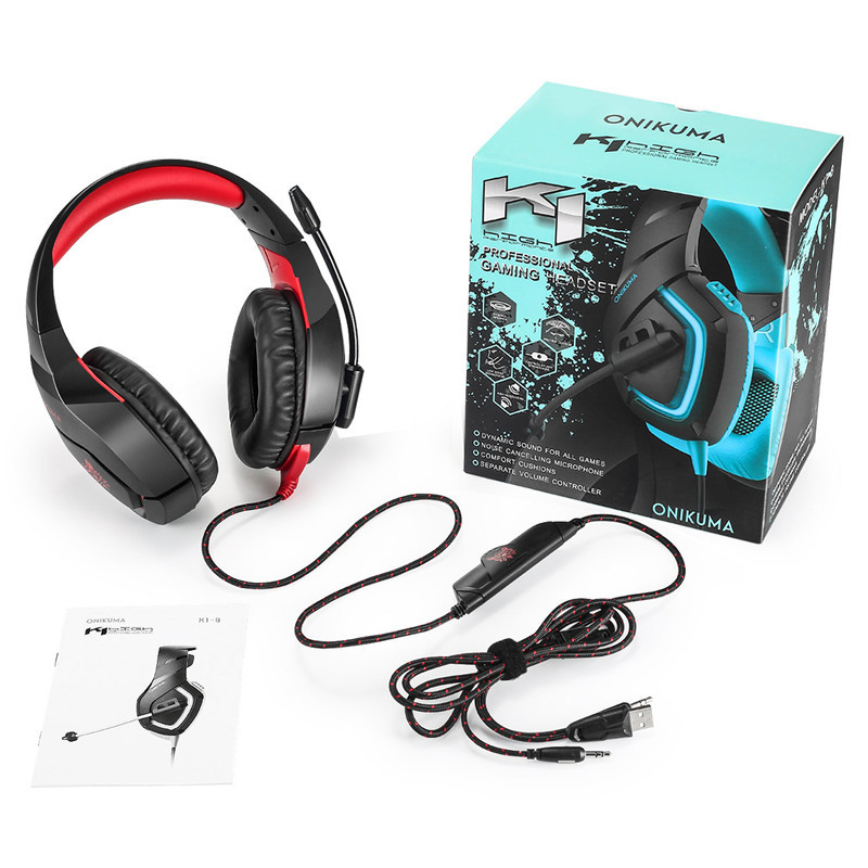 50mm 2.2kohm Onikuma K1b PS4 Gaming Headset With MIC