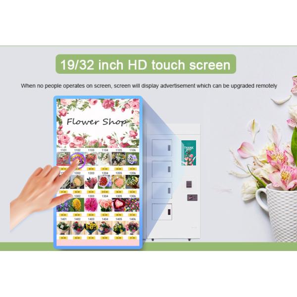Self Service Refrigeration Flower Locker Vending Machine With Wifi 19 Inch