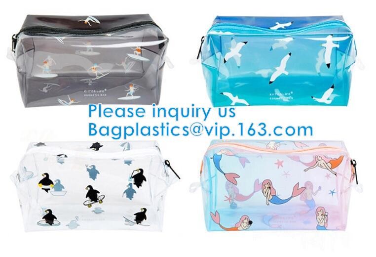 Custom Shell Shaped White Nylon Mesh Cosmetic Bag Pouch For Make Up,Hologram Vinyl Material Pvc k Holographic Bag