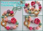 Baby sling necklace, baby bracelet, crochet bracelet, teething bracelet, crochet