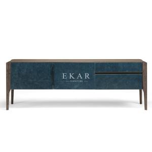 Wholesale Living Room Morden Leather Walnut Soild Wood Tv Stand from china suppliers