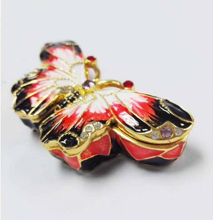Butterfly jewelry box box for jewelry wholesales butterfly jeweled enamel trinket box