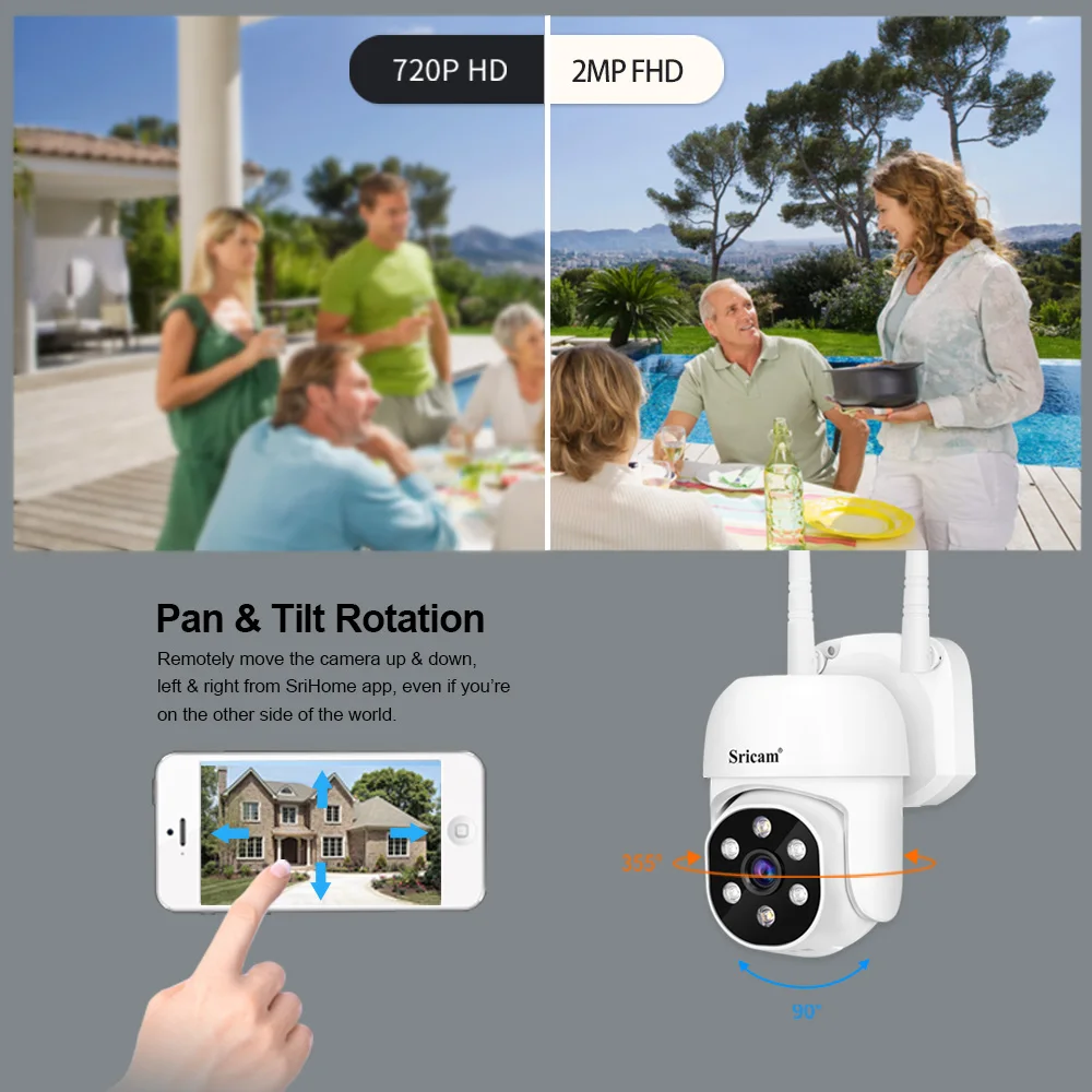 2MP Mini Two-Way Audio IP Security Camera Support Night Color Vision IR 20m Outdoor Security CCTV Camera