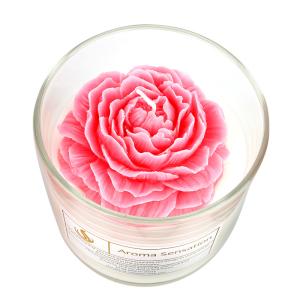 Wholesale Parties Glass Jar Scented Candle 3D Flower Home Decor Fragrance Candle Custom Logo from china suppliers