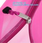OEM mesh plastic A4 file bag with zipper, net netting document bag pouch,