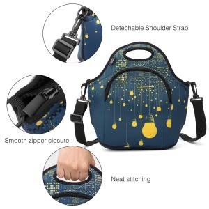 Wholesale Neoprene Lunch Bag Food Carrier Science Meal Science Purse Shoulder Crossover Unisex Men Women Child Adjustable Strap from china suppliers