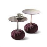 Glossy Round Marble Coffee Table 450x550mm Stainless Steel Living Room