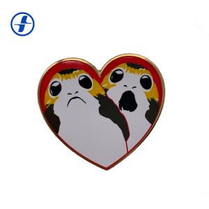 Wholesale Personalized Custom Made Pin Badges , Heart Shaped Lapel Pins For Souvenir from china suppliers
