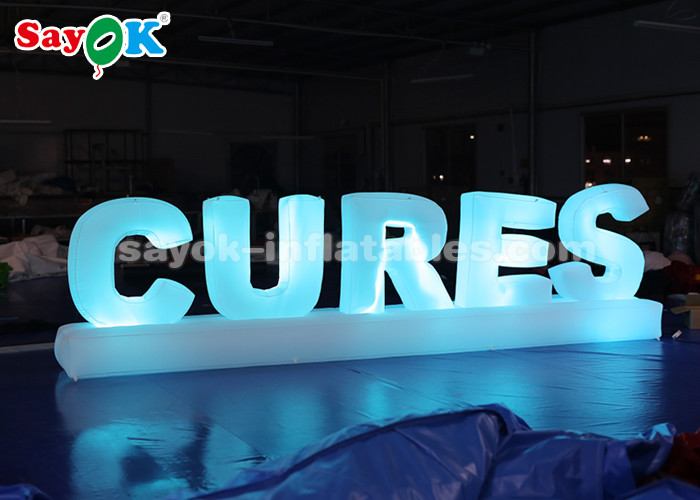 White Inflatable Alphabet With 17- Color Changed By Touch Screen Remote Control