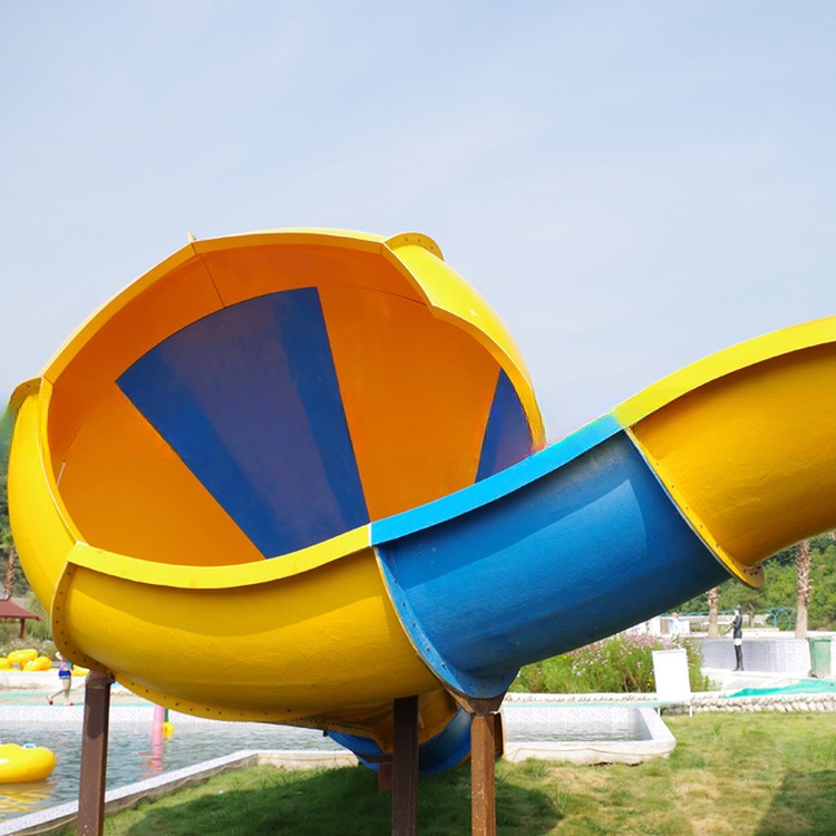 Children Small Water Park Rides Fiberglass Trumpet Slide for Swimming Pool