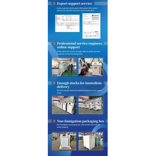 oil-less compressor Refrigerant Recovery Machine 25HP with ≤9000kg/h Liquid Push&Pull Recovery Rate