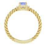 Tanzanite 0.06CTW Rope Engagement Ring In 14K Yellow Gold