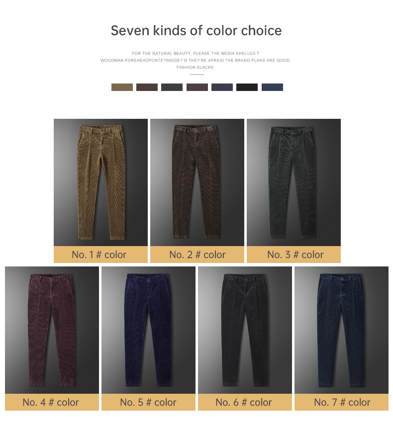 Regular Fit Drawstring Closure Corduroy Dress Pants for Men's Professional Look