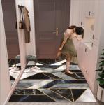 Rectangle Crystal Velvet Floor Carpet Rug Household Door Marble Entry Mat