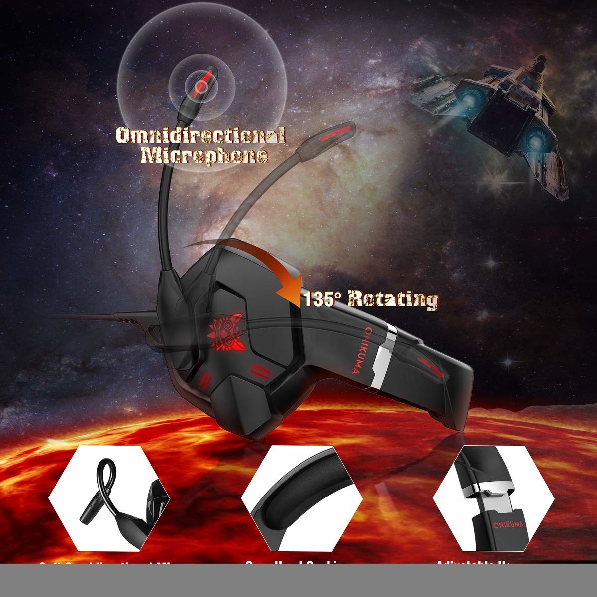 Wired Onikuma K11 Noise Cancelling Gaming Headphones