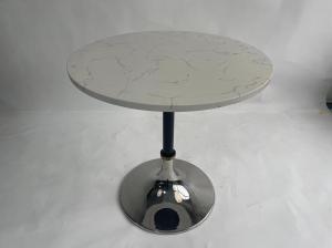 Wholesale Space Swan White Marble Top Round Small Cocktail Table With stainless steel Base from china suppliers