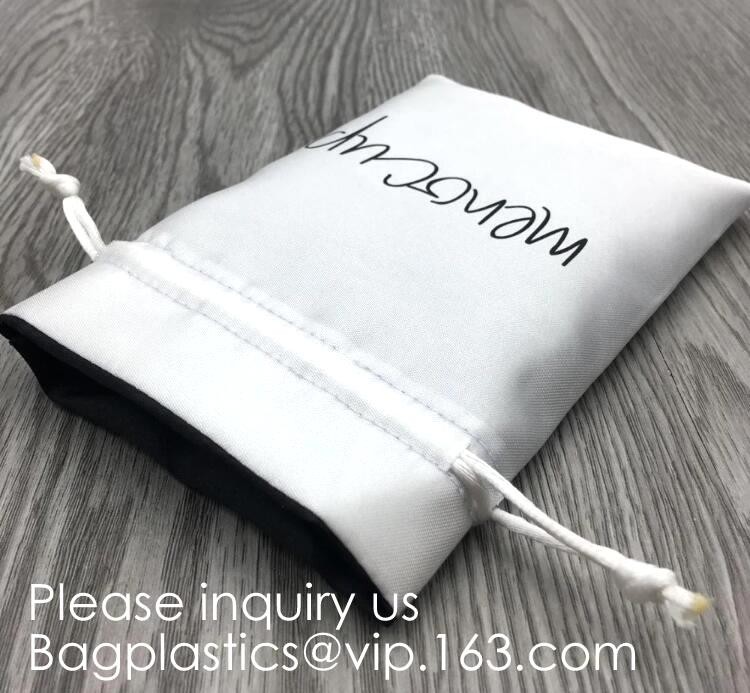 Satin Cosmetic Bag With Printing,Silver Satin Hair Collection Bag,Drawstring bag For Hair Packaging Dust Bag For Shoe
