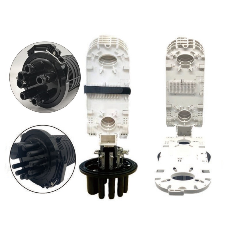 36 Core Density FTTH Fiber Optic Splice Closure with IP67 Protection and Black Colour