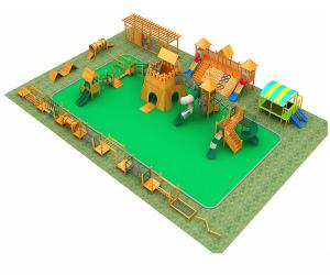 Wholesale Adventure Childrens Wooden Outdoor Play Equipment Staticproof Skidproof from china suppliers
