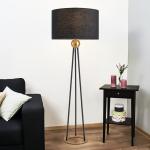 American Retro Floor Lamp For Living Room Black Fabric Shade Nordic Villa Hotel