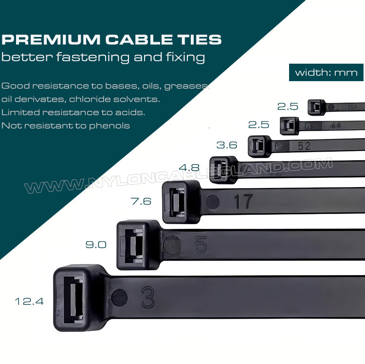 Cintillos Precintos Cinchos 200mmx3.6 Abrazadera Brida Sujetacable, Ø3~50mm Adjustable Cable Tie Amarra Atadura Correa Corbata de Polyamide (40lbs & 18kgs) for Outdoor