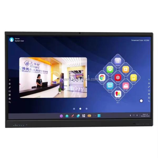 IBoard 3840X2160 Resolution Infrared Multi Touch Screen Interactive Flat Panel with Dual System Android Windows for Office and Education