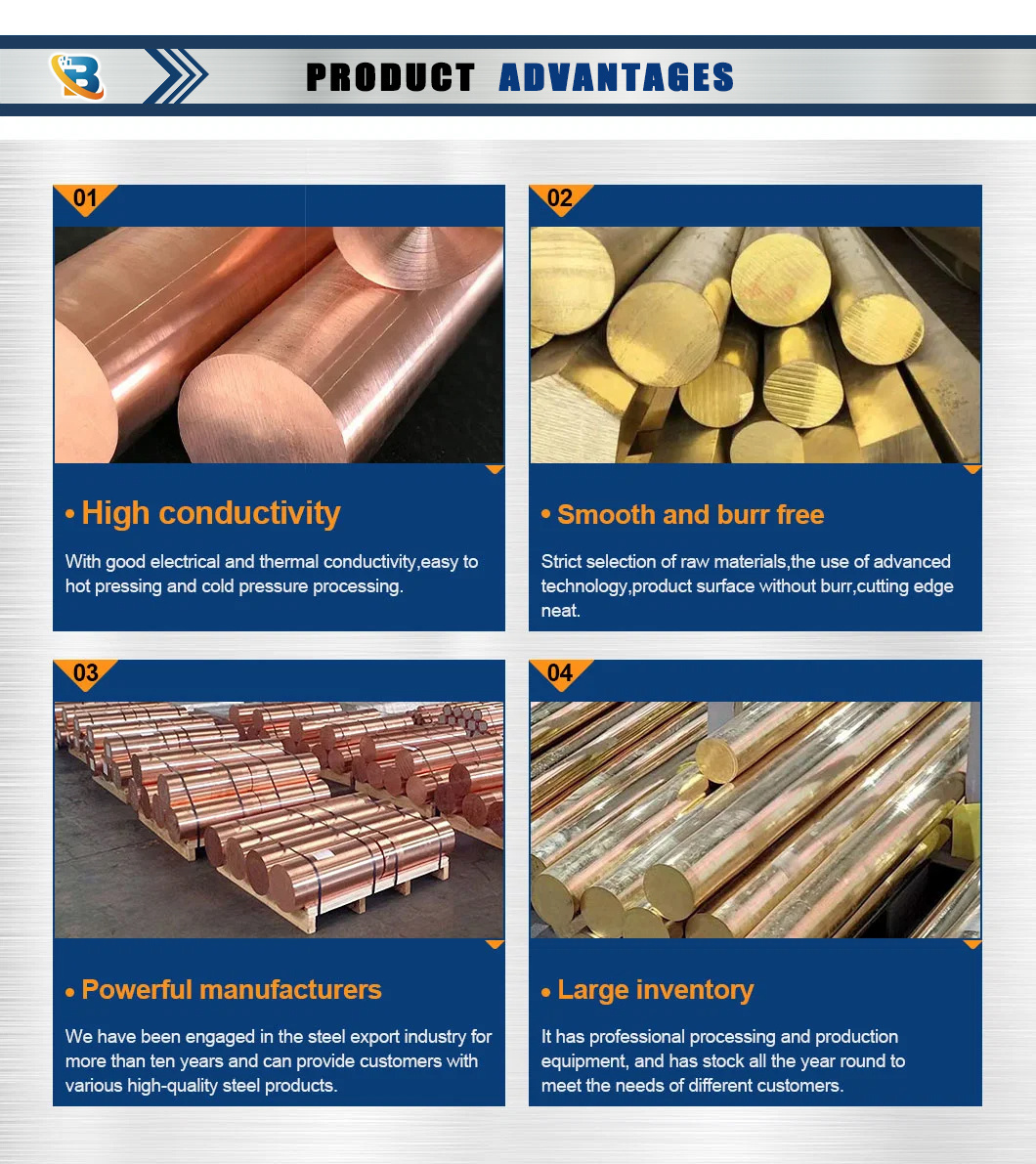 Pure Copper Bar ASTM C1020 C1100 C2600 Brass C38000 C36000 Brass Bar 8*36mm Copper Alloy Bus Bar Copper Rod