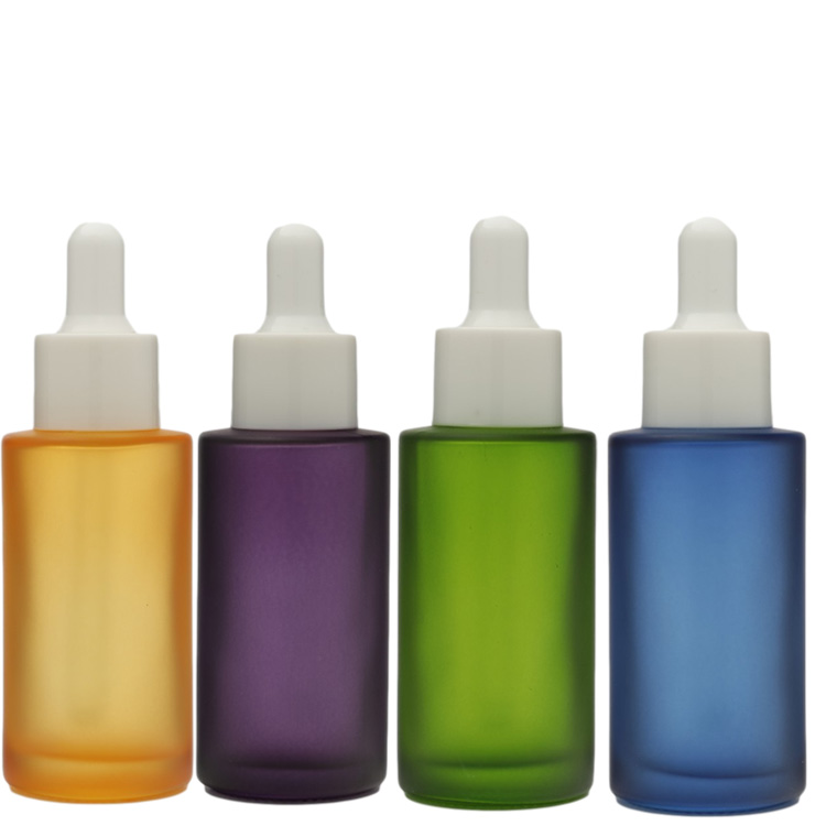 Hot Sale Color Frosted 50ml Empty Serum Dropper Glass Bottle Packaging For Oil