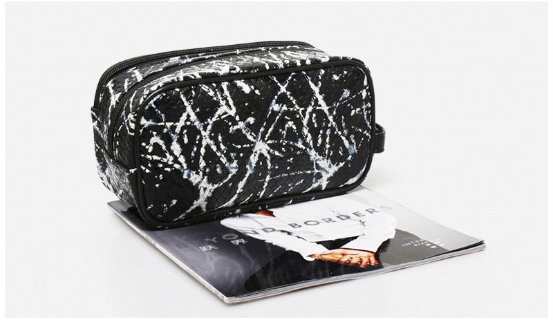 Professional Customized Multi-Functional Double Zipper Canvas Cosmetic Bag