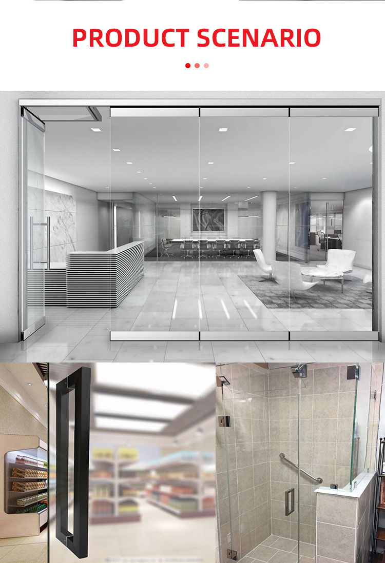 Modern 8 Inches 200mm H Shower Door Handle for Glass Door in SS304 Polish Finish