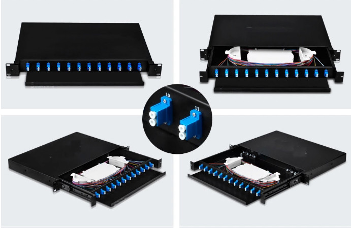 Rack Mount Splicing Fiber Optic Terminal Box SC / FC / ST / LC Adapter