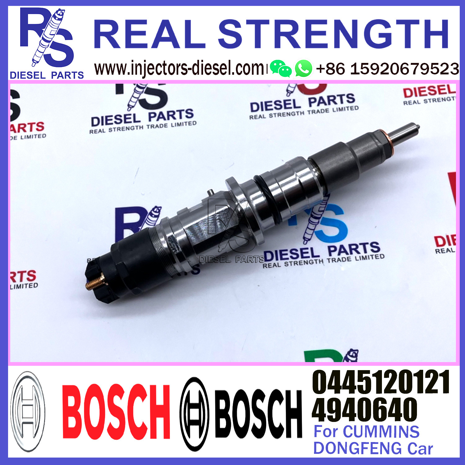 Common Rail Fuel Injector 4940640 0445120121 For Dongfeng Tianlong Cummins Isle8.9 Engine