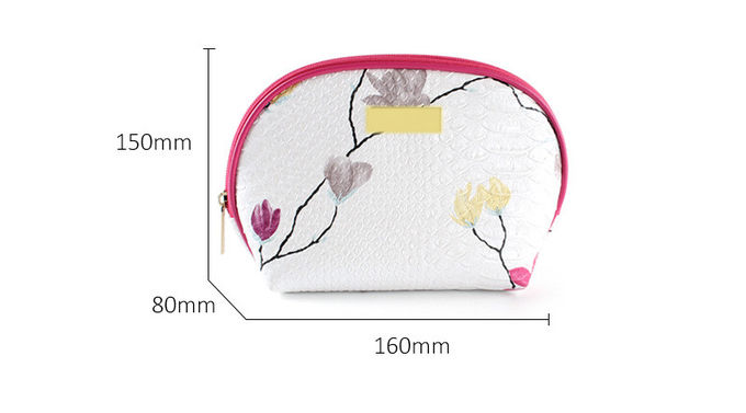 Floral Round Cylinder Bucket Travel Toiletry Bag
