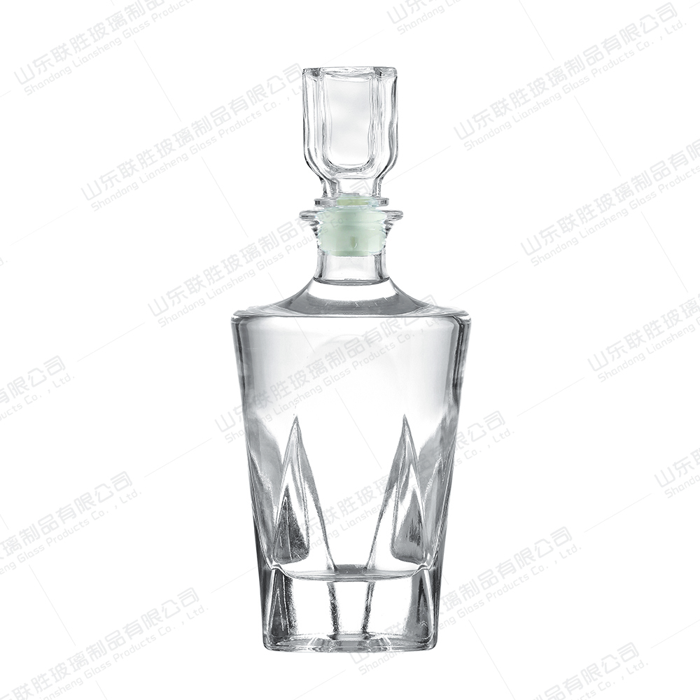 Sealing Type Glass Lid Square and Cylinder Vodka Wine Glass Bottle for Juice Whisky