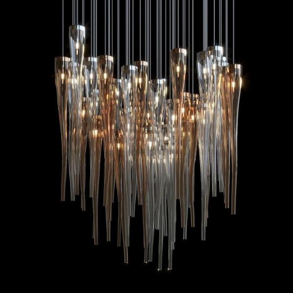 Luxurious Champagne Tassel Large Lighting For Hotel Restaurant Resort Retail