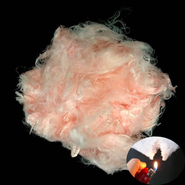 Lightweight Acrylic Fiber , 2.78Dtex × 51mm Raw Pink Flame Retardant Modacrylic