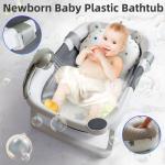 Newborn Baby Bath Tub Set TPE Plastic Soft Cushion Collapsible Children'S Bath