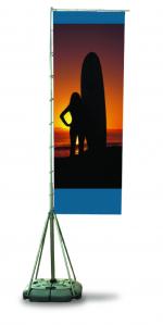 China Telescopic Flag Pole Advertising Banner Stands Single / Double / Three Layers Flag on sale
