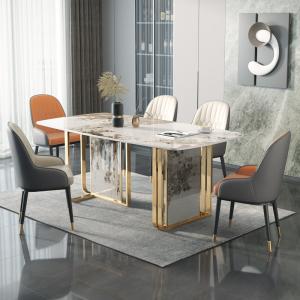 Wholesale Hotel 4cm Rectangle Marble Dining Tables For 4 Light Luxury from china suppliers