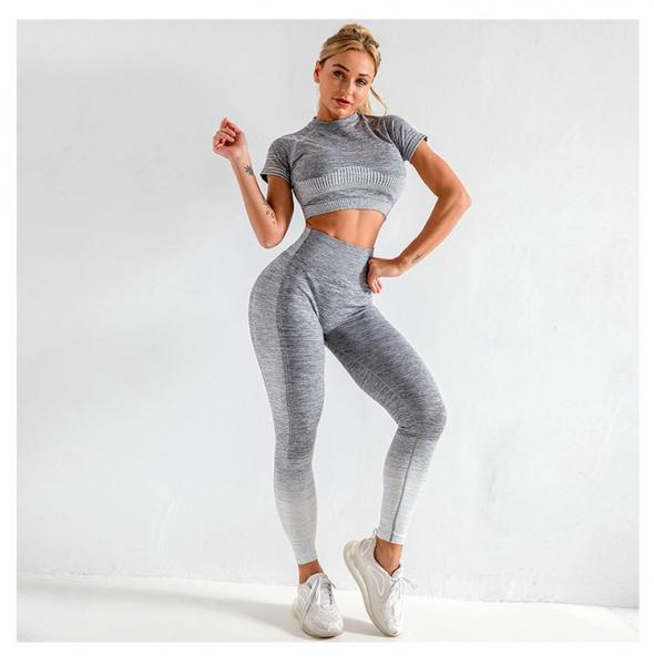 Breathable two piece set fashion workout fitness clothing for women