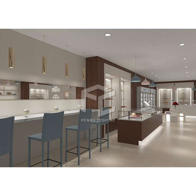 Laminate White Sweet Shop Display Fittings Candy Store Furniture Counter