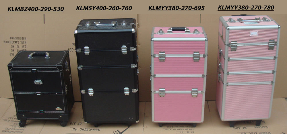 aluminum Rolling Beautitician Case with folder drawers KLMSY400-260-760