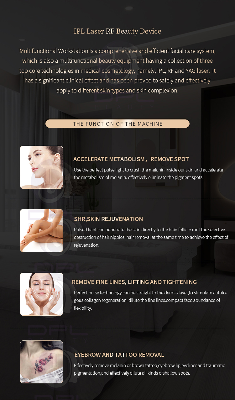 3 in 1 depiladora laser ipl nd yag rf hair tattoo removal beauty machine 2022